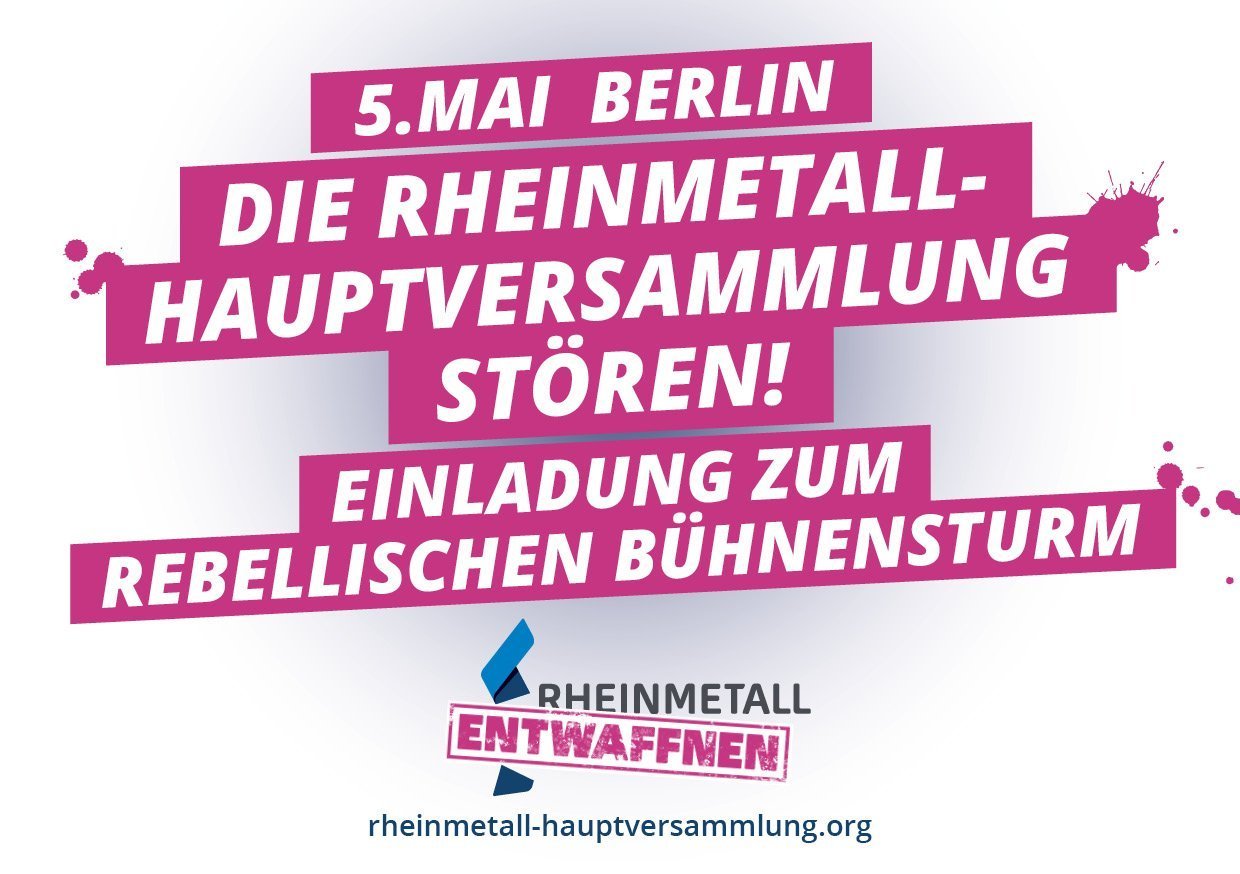 Die Rheinmetall-Hauptversammlung am 5. Mai 2020 stören!